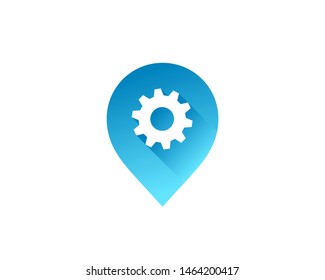 Technology geotag or location pin logo icon design