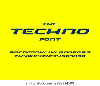 Technology Glitch Digital Font set in vector format