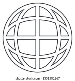 technology globe icon cartoon
