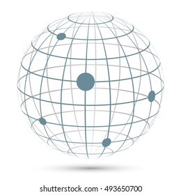 Technology Globe Icon Isolated on White Background.

