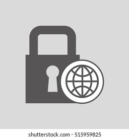 technology globe protection lock media graphic vector illustration eps 10