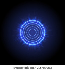 Technology glowing swirl light effect. Futuristic flame swirl universe trail effect. Magic frame ring. Power energy of circular element. Shining neon lights cosmic. Luminous and glint swirling sci-fi