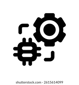 technology glyph icon. Strong and solid vector icon for websites, mobile interfaces, presentations, and visual branding. High quality and easy to edit.