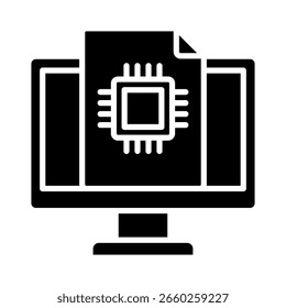 Ilustração do vetor de ícone de glifo de tecnologia