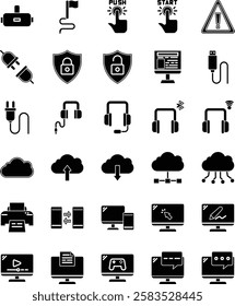 Technology in Glyph Style Icon