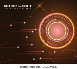concepto de círculo digital de fondo abstracto de flecha de oro de tecnología