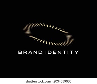 Technology Golden Oval Sparkling Luxury Logo Design Inspiration