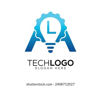 technology gradian color letter l logo