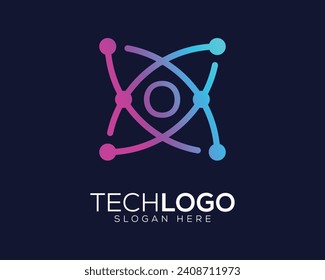 technology gradian color letter o logo