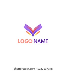 technology gradient logo template with abstract shape