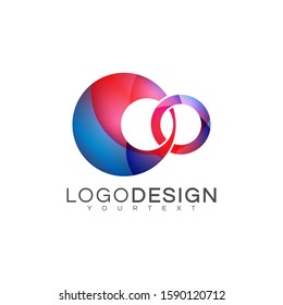 Technology gradient logo vector design color full