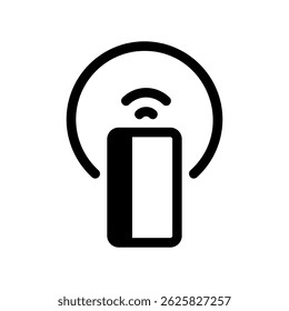 Technology Graphic Showing Device Broadcasting or Sensing Waves