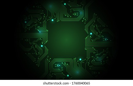 Technology green circuit mainboard computer futuristic background vector illustration.