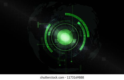 Technology green eye network digital graphic design. Abstract background.