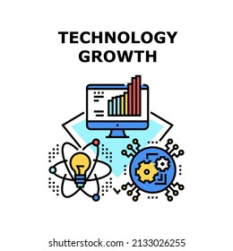 Technologiewachstum digitale Daten. Erfolgsdiagramm. Finanzkarte. Vektorgrafik des Netzwerkpfeilers