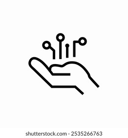 vetor de sinal de ícone de crescimento de tecnologia