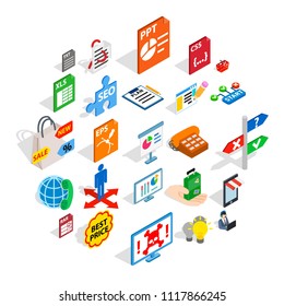 Technology guide icons set. Isometric set of 25 technology guide vector icons for web isolated on white background