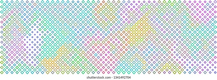Technology halftone colorful geometric texture background. Spotted vector abstract overlay. Futuristic pattern for web design, advertisment banners, comic books, manga, posters, pakaging. 