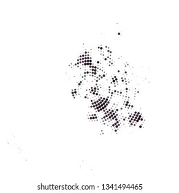Technology halftone colorful geometric texture background. Spotted vector abstract overlay. Futuristic pattern for web design, advertisment banners, comic books, manga, posters, pakaging. 