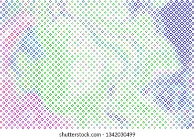 Technology halftone colorful geometric texture background. Spotted vector abstract overlay. Futuristic pattern for web design, advertisment banners, comic books, manga, posters, pakaging. 