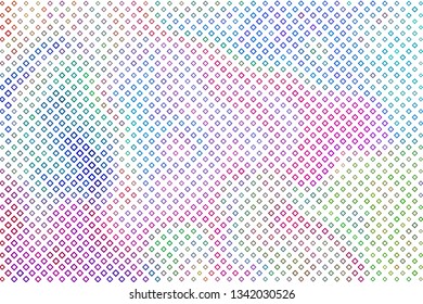 Technology halftone colorful geometric texture background. Spotted vector abstract overlay. Futuristic pattern for web design, advertisment banners, comic books, manga, posters, pakaging. 