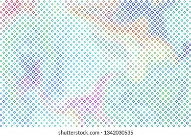 Technology halftone colorful geometric texture background. Spotted vector abstract overlay. Futuristic pattern for web design, advertisment banners, comic books, manga, posters, pakaging. 