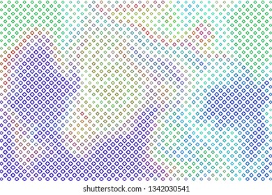 Technology halftone colorful geometric texture background. Spotted vector abstract overlay. Futuristic pattern for web design, advertisment banners, comic books, manga, posters, pakaging. 