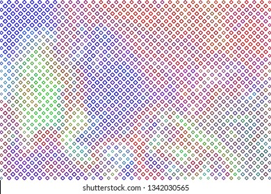 Technology halftone colorful geometric texture background. Spotted vector abstract overlay. Futuristic pattern for web design, advertisment banners, comic books, manga, posters, pakaging. 