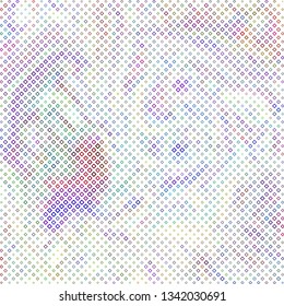 Technology halftone colorful geometric texture background. Spotted vector abstract overlay. Futuristic pattern for web design, advertisment banners, comic books, manga, posters, pakaging. 