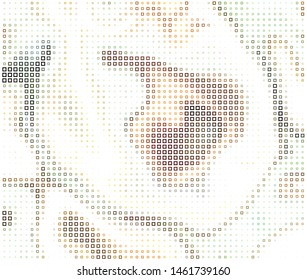 Technology halftone colorful geometric texture background. Spotted vector abstract overlay. Futuristic pattern for web design, advertisement banners, comic books, manga, posters, packaging. 