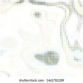 Technology halftone colorful geometric texture background. Spotted vector abstract overlay. Futuristic pattern for web design, advertisement banners, comic books, manga, posters, packaging. 