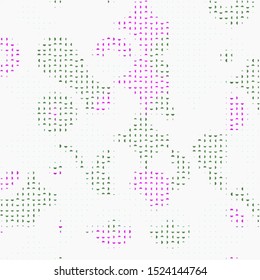 Technology halftone colorful geometric texture background. Spotted vector abstract overlay. Futuristic pattern for web design, advertisement banners, comic books, posters, packaging. 