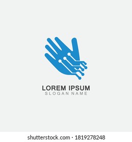Technology Hand creative logo inspiration design template