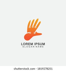 Technology Hand creative logo inspiration design template