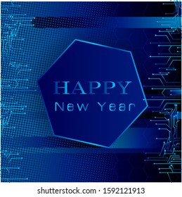 The technology of happy new year electronic background wallpaper