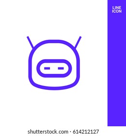 technology happy robot line vector icon