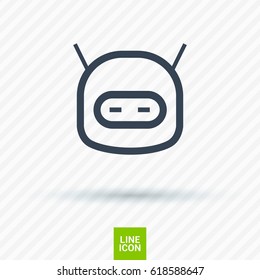technology happy robot line vector icon