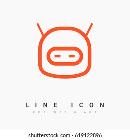 technology happy robot line vector icon