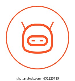 technology happy robot line vector icon