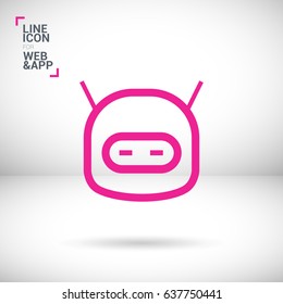 technology happy robot line vector icon