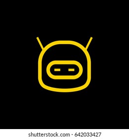 technology happy robot line vector icon