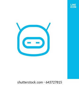 technology happy robot line vector icon