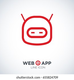 technology happy robot line vector icon