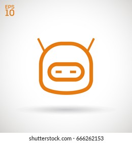 technology happy robot line vector icon