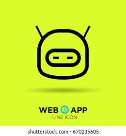 technology happy robot line vector icon