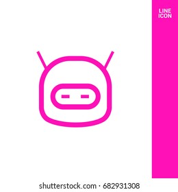 technology happy robot line vector icon
