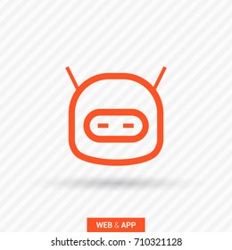 technology happy robot line vector icon