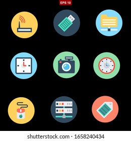 technology and hardware set stock vector illustration icon