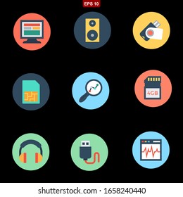 technology and hardware set stock vector illustration icon