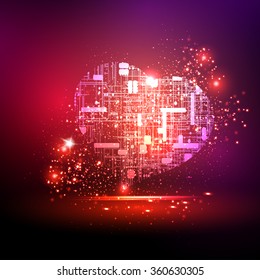 technology heart easy all editable